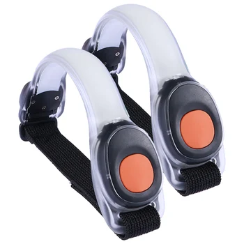 

2pcs Night Running Lamp Fluorescent Silicone Luminous Arm Belt Lamp for Bikers Joggers Runners
