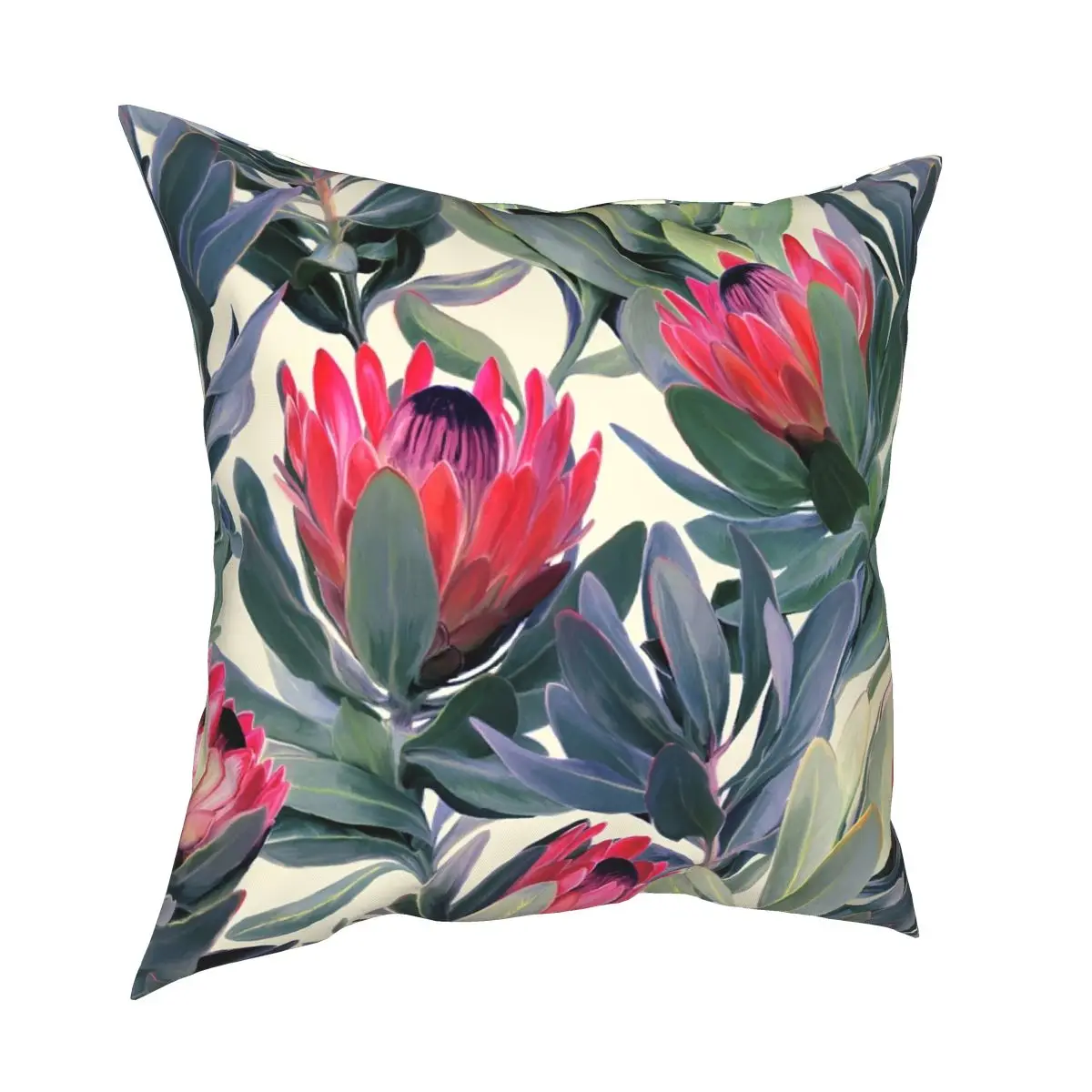 

Painted Protea Pattern Floral Pillowcover Decoration Cushions Throw Pillow for Sofa Polyester Double-sided Printing Unique