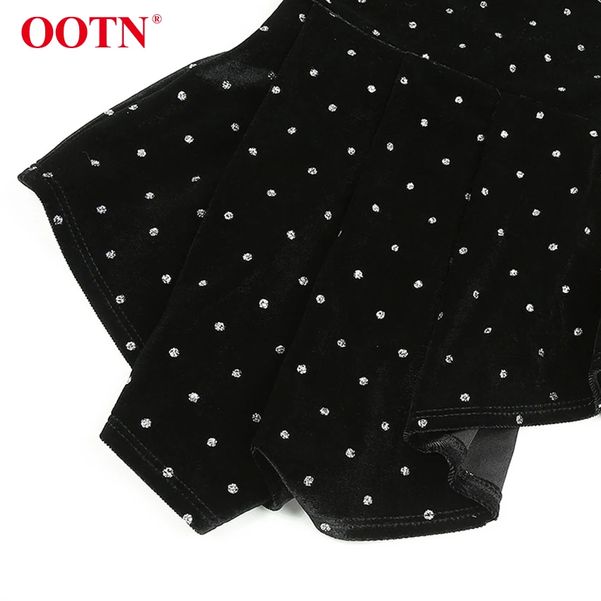 OOTN необычная бархатная черная блузка в горошек Женская блестящая блузка с пышными рукавами и оборками пикантная женская рубашка с v-образным вырезом элегантные вечерние блузки