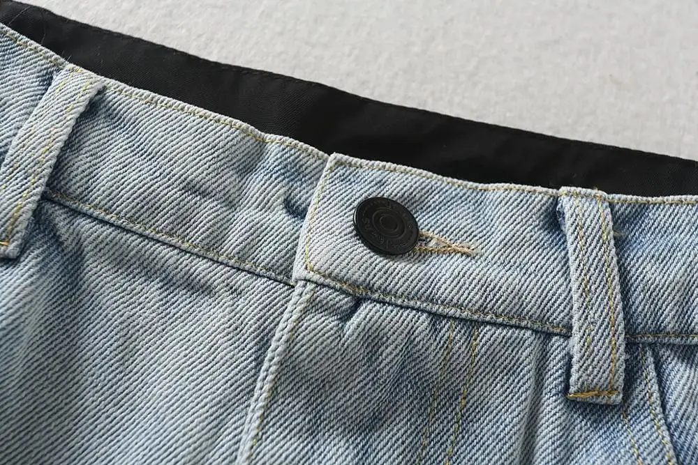 Увядшие INS high street винтажные лоскутные шаровары карго Джинсы Для Мамы Женские джинсы с высокой талией плиссированные джинсы для бега джинсы для женщин в стиле бойфренд
