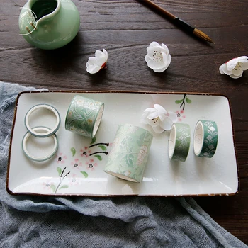 

6pcs Four Season Paper Washi Tape Set Vintage Original Adhesive Masking Tapes Home DIY Decoration Stickers Lipstick Diary F590
