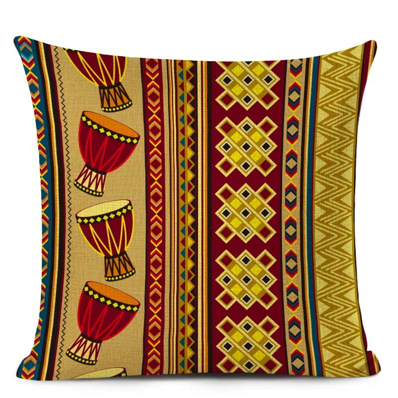 Чехол для подушки в этническом стиле, Африканский этнический геометрический узор, декоративная наволочка, льняная наволочка для дивана, домашний декор
