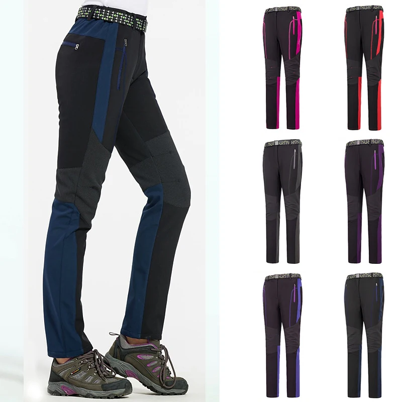 Snow Pants Women Men Thick Warm Fleece Softshell Pants for Waterproof Windproof Fishing Camping Hiking Skiing Trousers