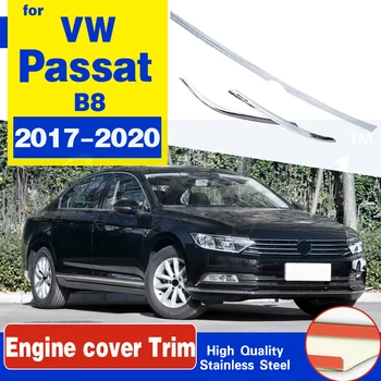 

Stainless steel FRONT HOOD BONNET GRILL LIP MOLDING COVER TRIM BAR GARNISH MESH for VW Volkswagen Passat B8 sedan 2017-2020