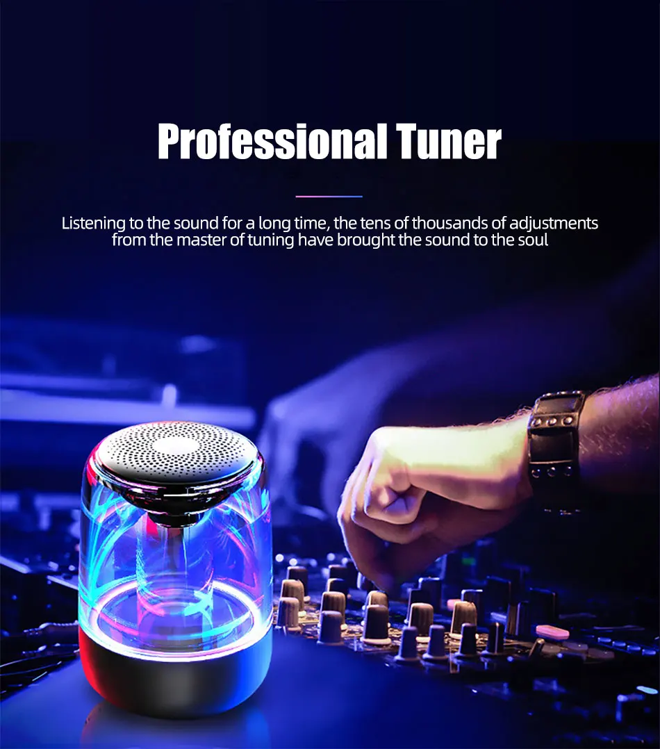 !ACCEZZ Bluetooth Speaker Portable Wireless Loudspeaker Waterproof Stereo Column Romantic Colorful LED Support TF Card with Mic (8)
