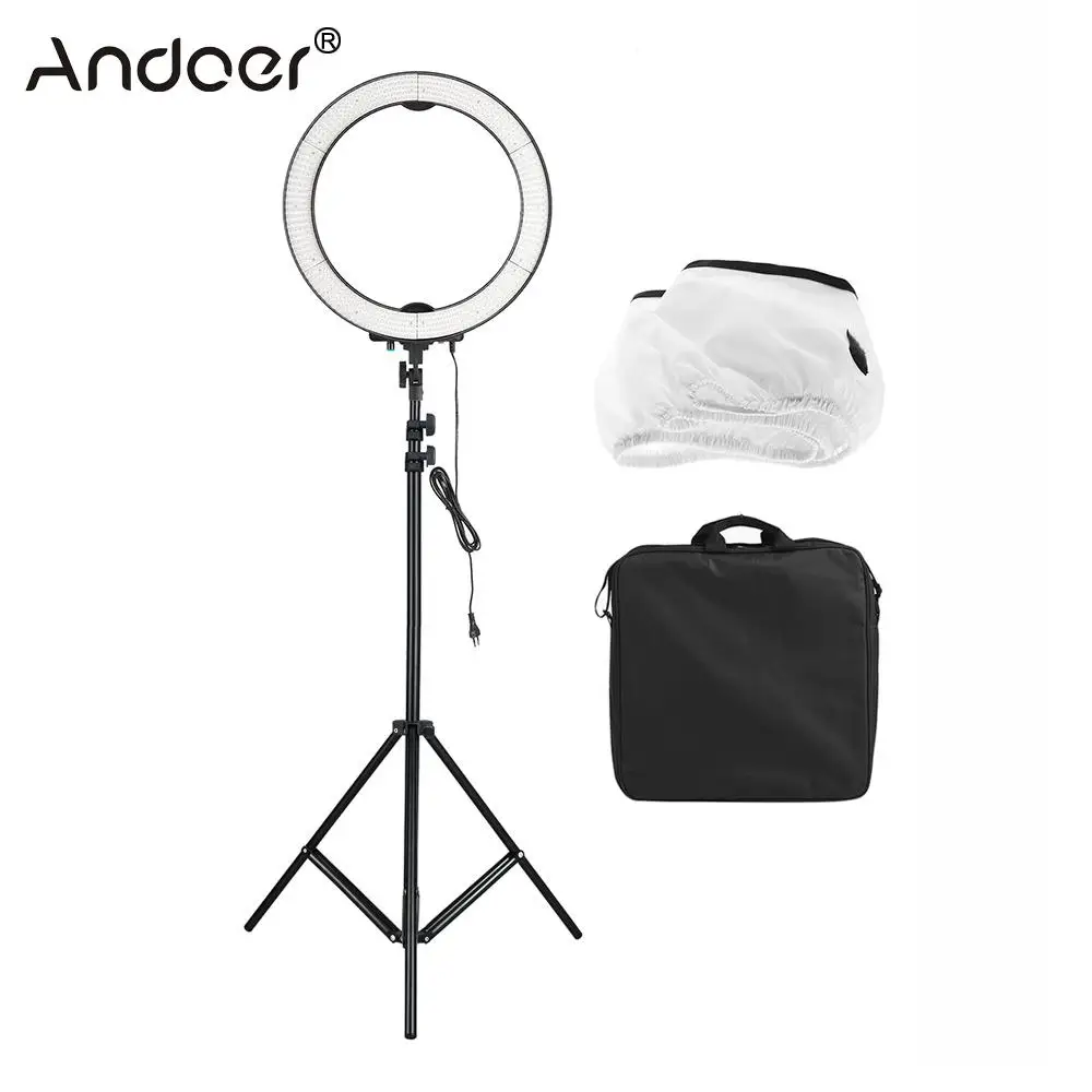 

Andoer Camera Photo Studio Video Photography Lighting Kit 18" 36W 5600K Dimmable LED Ring Light Ringlight +2m Light Stand