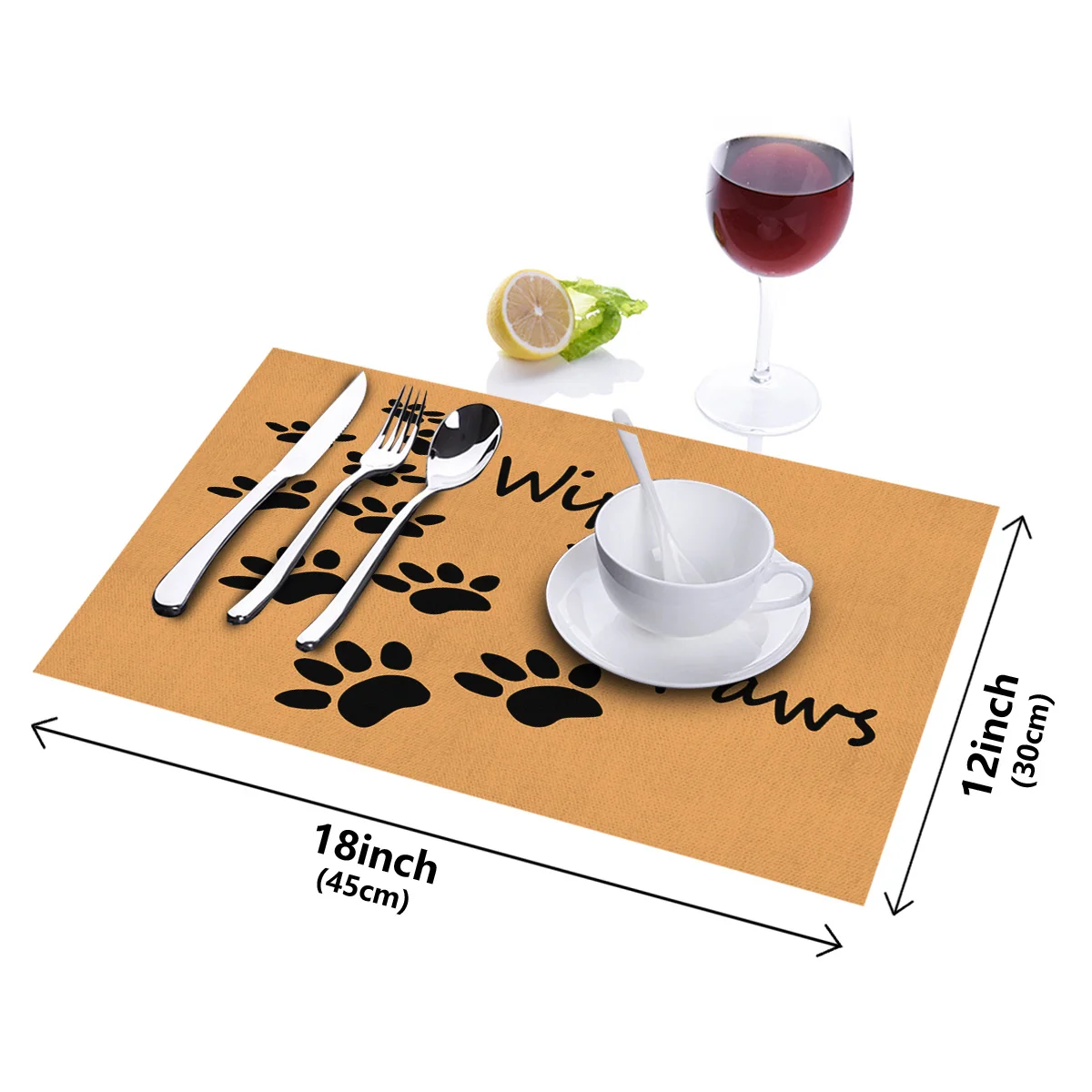Red and White Wine Glasses Grape Placemats for Dining Table Heat Resistant Kitchen Table Decor Washable Table Mats 1 Piece