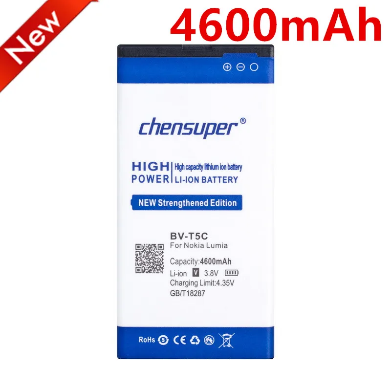 100% Оригинальный BV-T5C аккумулятор chensuper 4600 мАч для Microsoft Nokia Lumia 640 RM-1109 RM-1113 1113 1073 Dual
