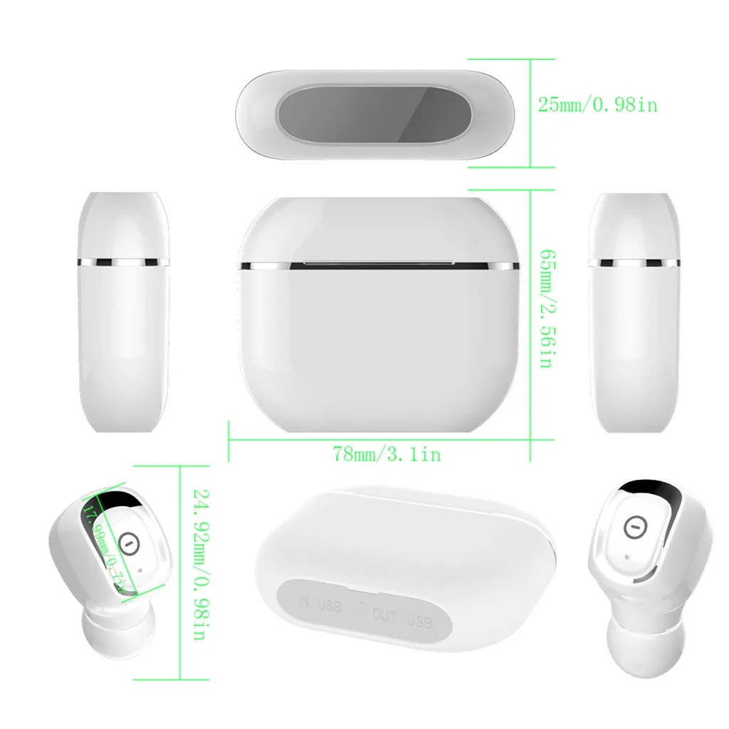 Bluetooth наушники 5,0 для samsung Galaxy xiaomi huawei TWS наушники спортивные IPX67 гарнитура беспроводная 2200 мАч зарядная коробка с микрофоном
