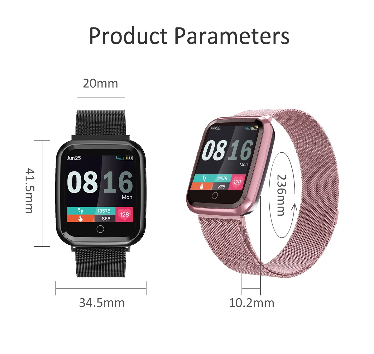 Женские Смарт-часы IP68 Водонепроницаемые умные часы монитор сердечного ритма спортивные фитнес-часы носимые устройства для ios Android Подарочный ремешок