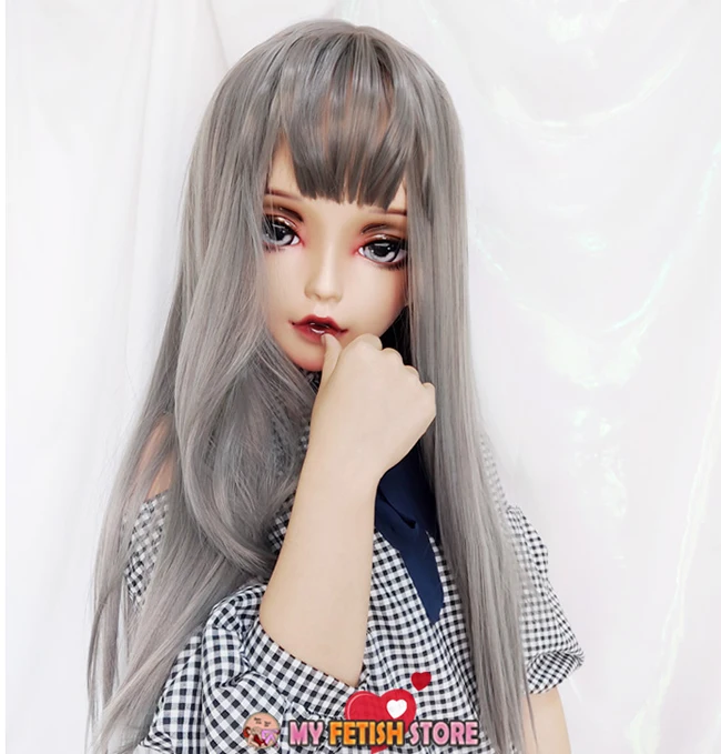 Chan) женские милые девушки смолы половина головы кигуруми BJD глаза кроссдресс косплей японского аниме ролевая маска Лолиты с глазами и парик