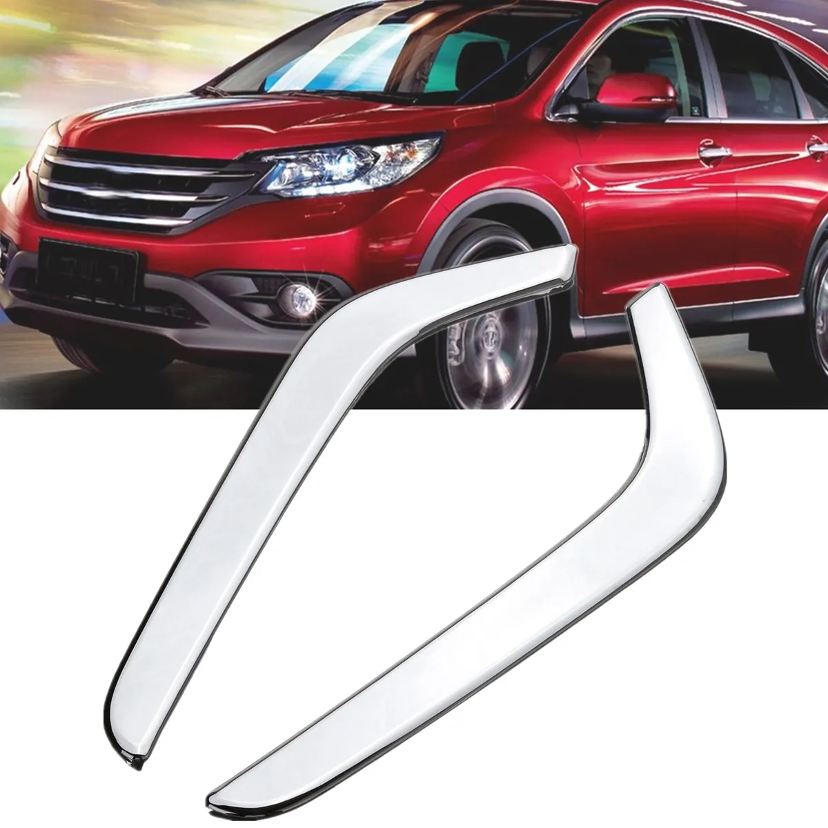

Hot Sale 2Pcs Chrome Front Fog Light Eyebrow Cover Brow Trim for Honda CRV 2018