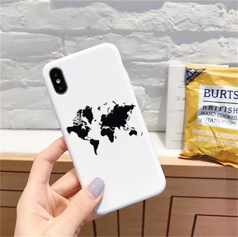 Модный чехол для телефона с картой мира для iPhone 11 pro XR 7 Plus XS 10 чехол силиконовый чехол для телефона для iPhone 6S 8 6 Plus XS Max чехол - Цвет: BHSR-23647