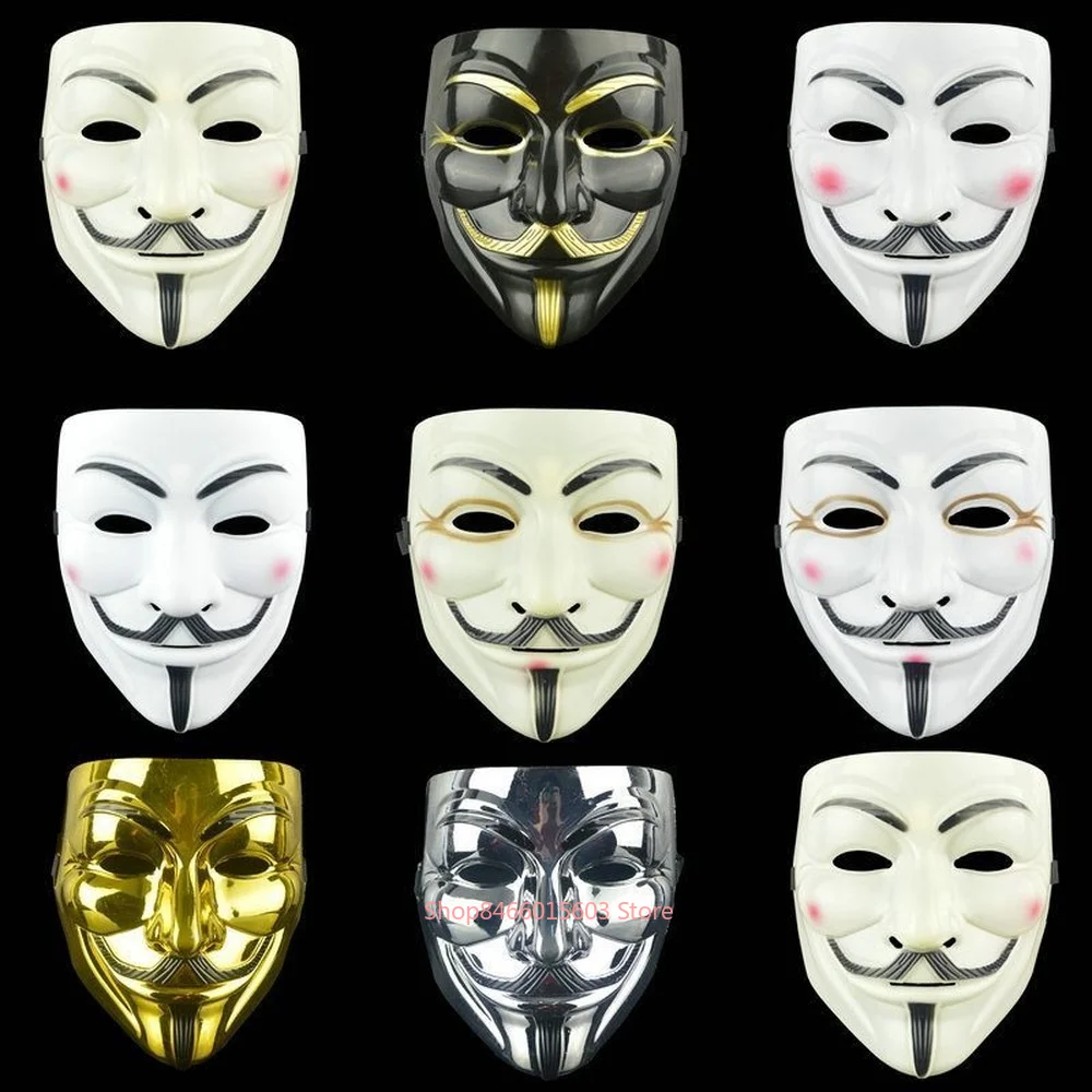 

Christmas Movie Cosplay V Vendetta Hacker Mask Anonymous Guy Fawkes Halloween Party Role-Playing Prop Adult Film Theme Mask Gift