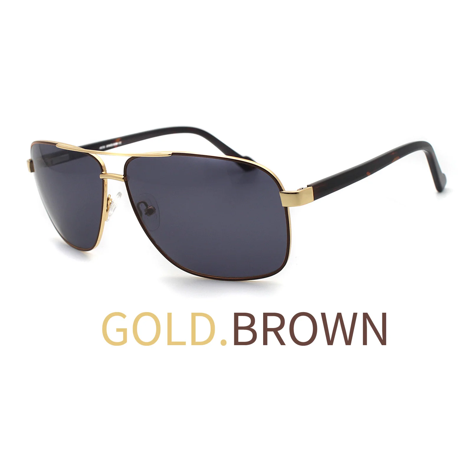 GLOD.BROWN Мужские прямоугольные UV400 брендовые дизайнерские визуальная линза высокого разрешения отличное качество ацетат золотисто-серые солнцезащитные очки MST113 - Цвет линз: GLOD.BROWN