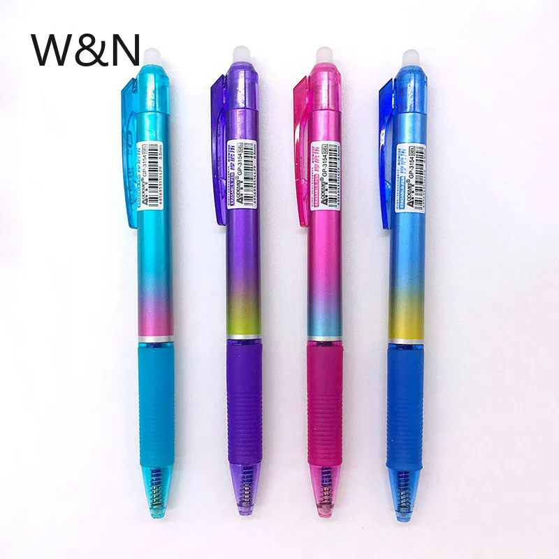 4Pcs/Set Erasable Pen 0.5mm Blue Ink Washable Handle Erasable Ballpoint