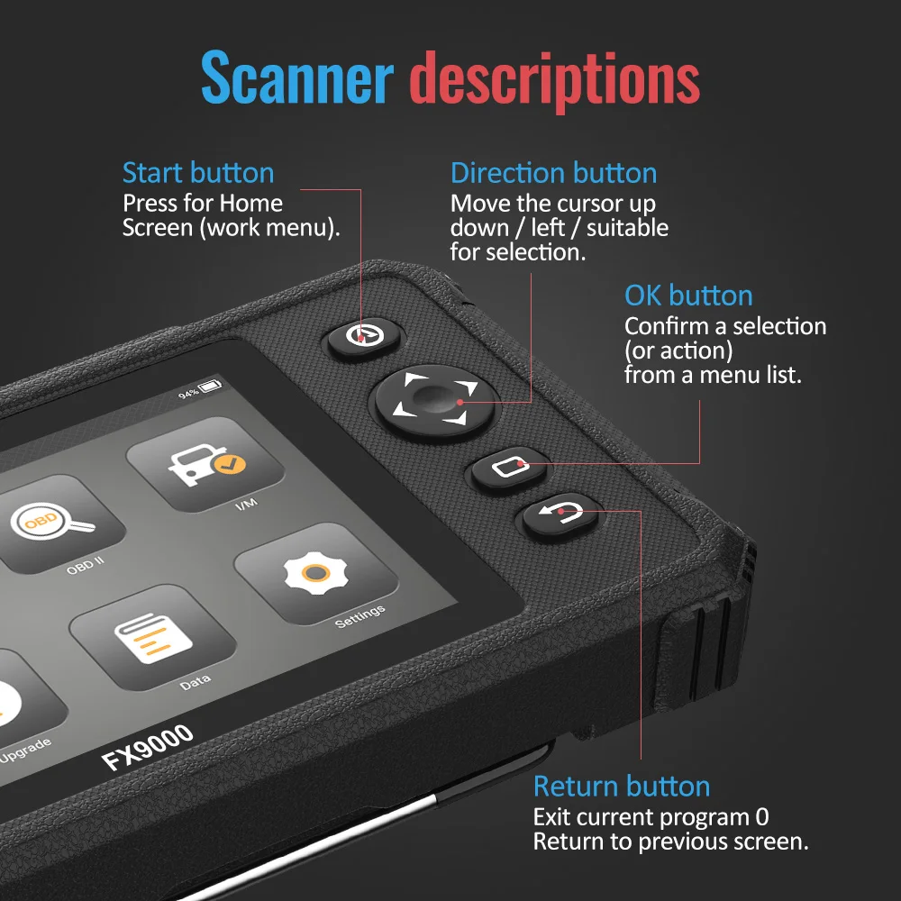 Ancel FX9000 OBD2 Авто диагностический сканер профессиональная полная Системы