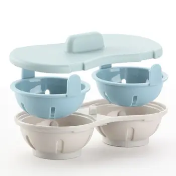 

Blue Creative Steamed Egg Box Microwave Kitchen Egg Maker Steamer Kitchen Gadget