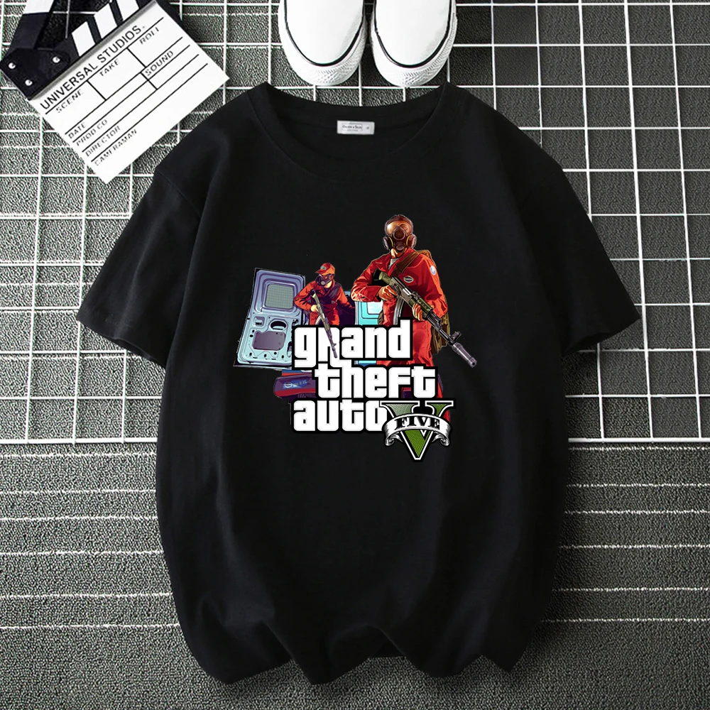 Футболка Grand Theft Auto Game GTA 5 из 100% хлопка для мужчин и женщин повседневные футболки