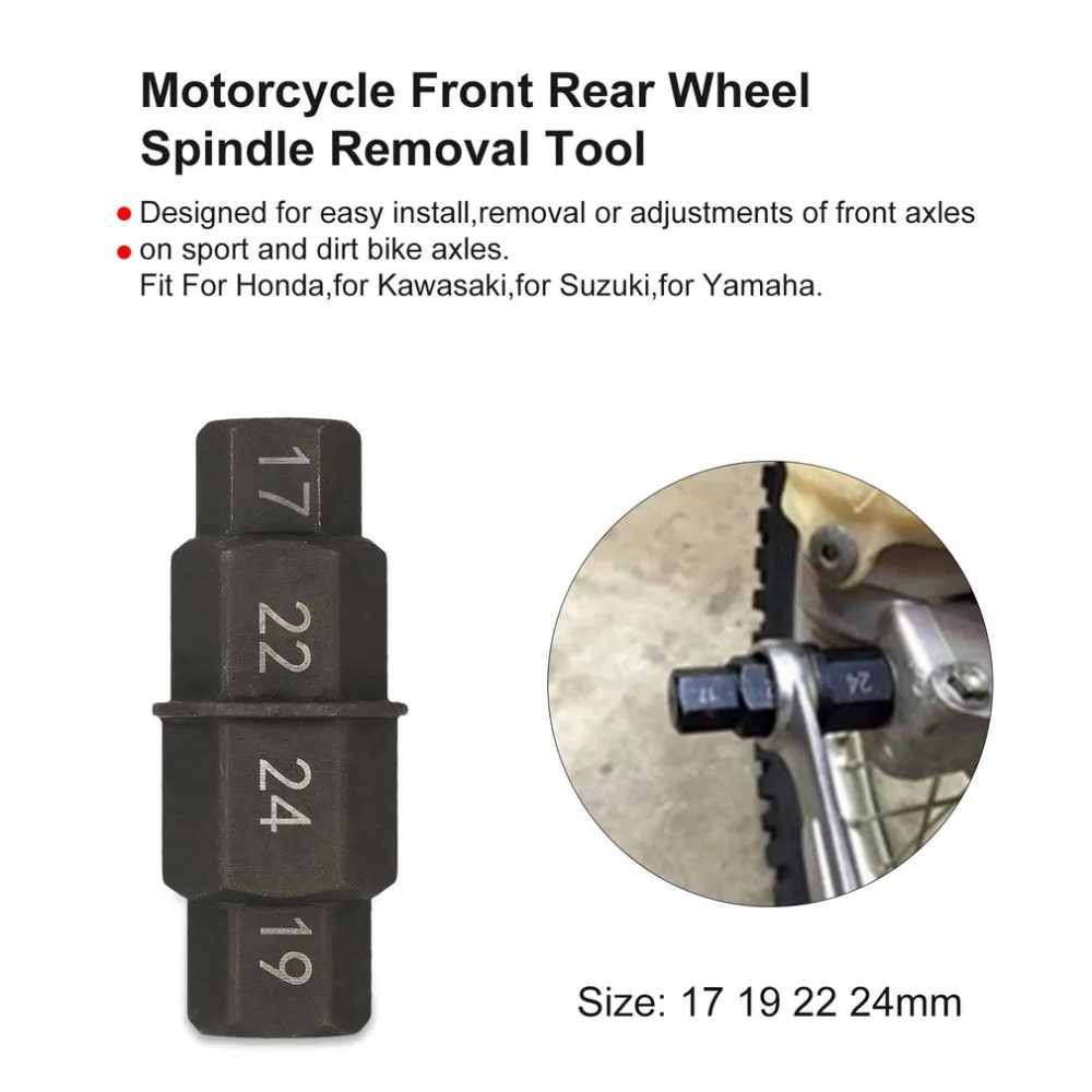 

Motorcycle Spindle Socket Front Rear Wheel Hub Axle Removal Socket Spindle Driver Tool For Honda Kawasaki Suzuki Yamaha