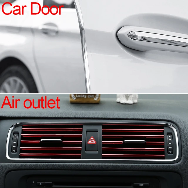 Protector de puerta de coche, tira decorativa de borde de puerta de coche,  moldura anticolisión automática, accesorios de estilo de coche, 10 metros -  AliExpress