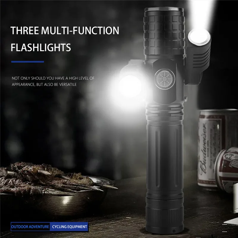 

Outdoor LED Rotatable Light Flashlight USB Charging Riding Night Fishing Bicycle Front Light Bracket Flashlight Holder