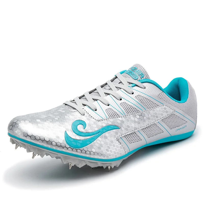 Парные спортивные и полевые туфли зеленые шиповки легкая женская весенняя обувь для бега с гвоздями кроссовки гоночная обувь - Цвет: sliver