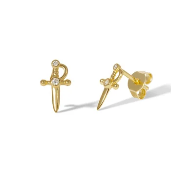 

LOZRUNVE Elegant 925 Sterling Silver Clear CZ Stone Mini Sword Stud Earring 2020