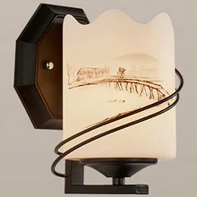 Креативный китайский настенный светильник, лампа, светильник ing, для помещений, прикроватная лампа, Декор