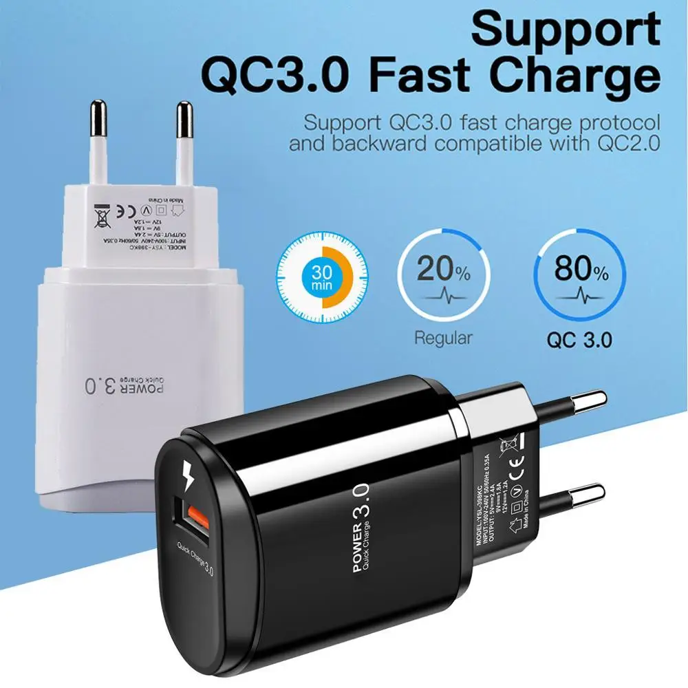 Новый Smiple Батарея Зарядное устройство для быстрой зарядки QC 3 0 usb-хаб стены 2.4A