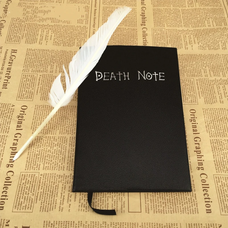 

A5 Anime Death Note Cosplay Notebook & Leather Journal and Feather Pen Animation Art Writing Journal Death Note Notepad