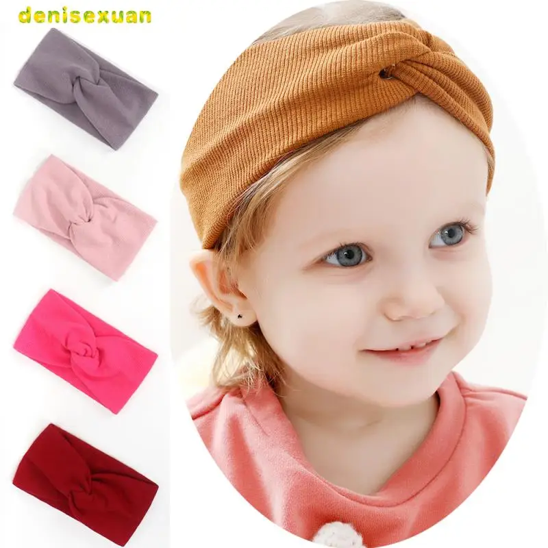 

Baby Solid Pure cotton Headband For Girls Women Kids Twisted Elastic Hairband Turban Newborn Children Hair Accessories