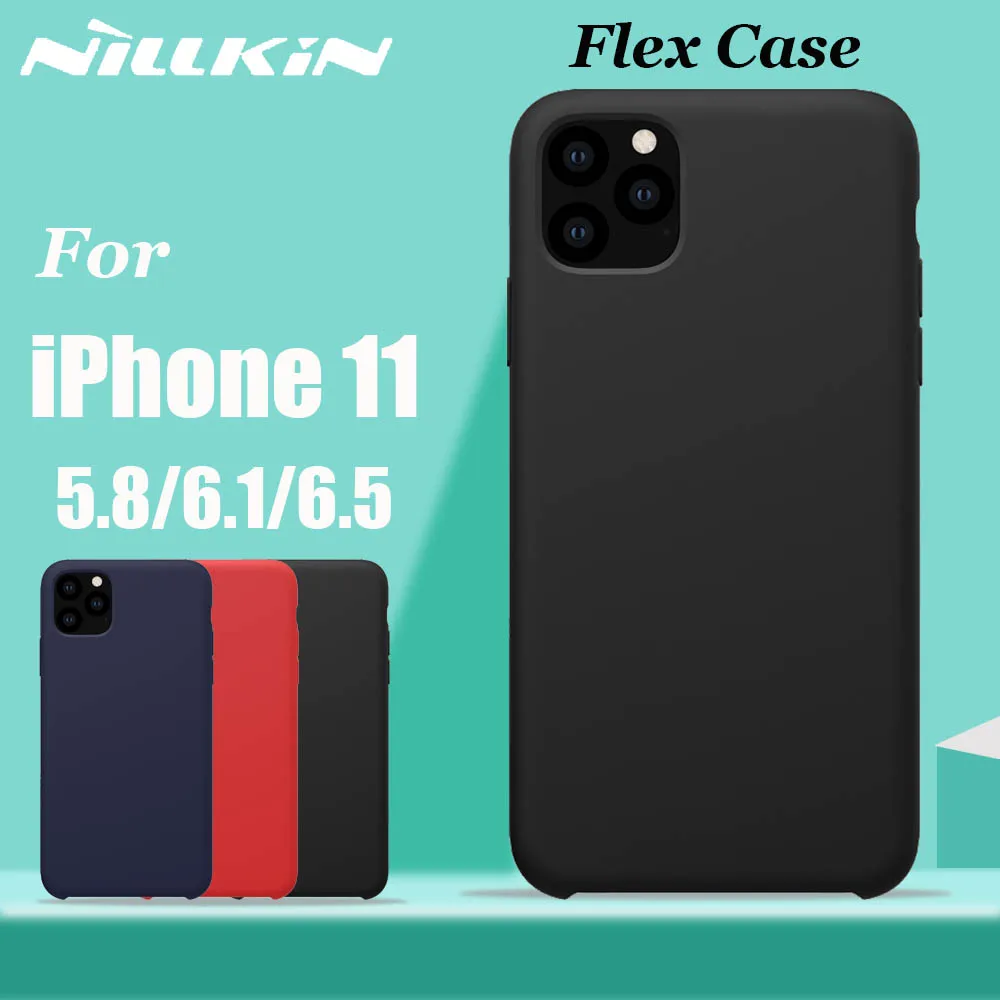 

for iPhone 11 Pro Max XI MAX XIR Case Cover Nillkin Flex Pure Soft Liquid Silicone Rubber Cover Case for iPhone 11 5.8/6.1/6.5