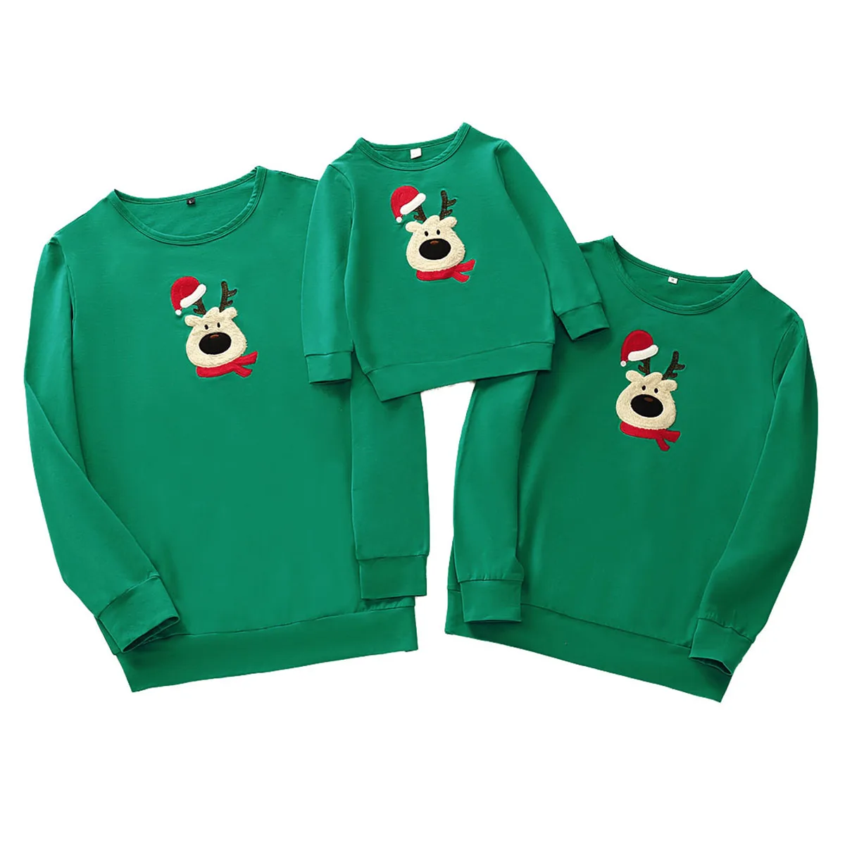 

2019 Autumn Fashion Family Matching Deer pattern Christmas Hoodie Soft Warm Cotton Mom Dad Kids Pullover Top Hoodie