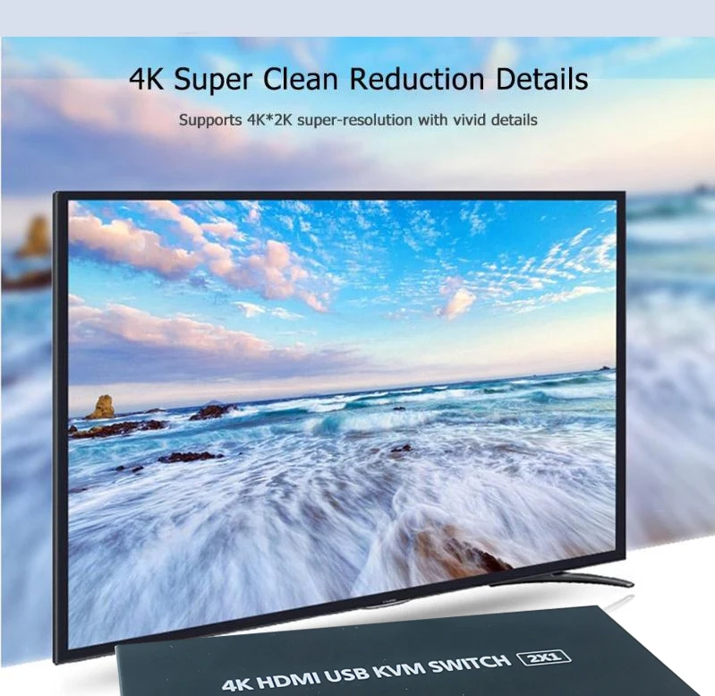 2 порта kvm переключатель 4k hdmi KVM коммутатор компьютерный хост HDMI два в один выход мышь клавиатура USB печать разделенное устройство