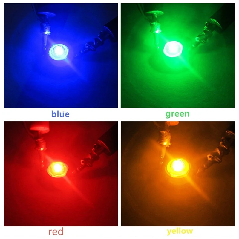 50/100pcs LED Bulb 3W Wholesale Diodes Chip LED COB Chip Lights Chip Beads High Power Lights White Red Blue Yellow DIY With PCB