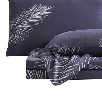 

100% Cotton Leaf Pattern Parure Sheet Set Bedding Set Bed Set Boho Bed Sheets Bed Cover Sets Flat Sheet Pillowcase