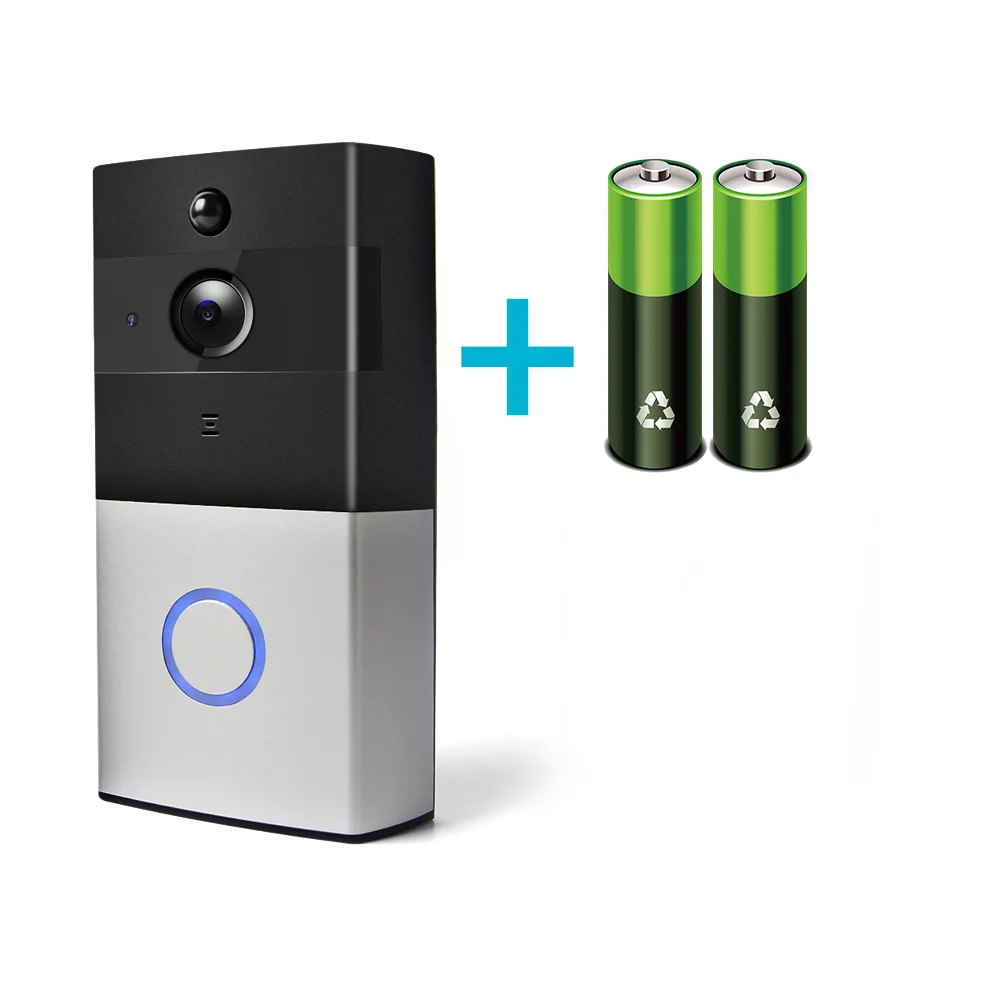 Battery 2MP Wi-Fi видеодомофон двухсторонний Аудио ИК-сигнализация Беспроводная камера Wi-Fi для дверного звонка IP видеосвязь для квартиры беспроводная камера безопасности - Цвет: Battery