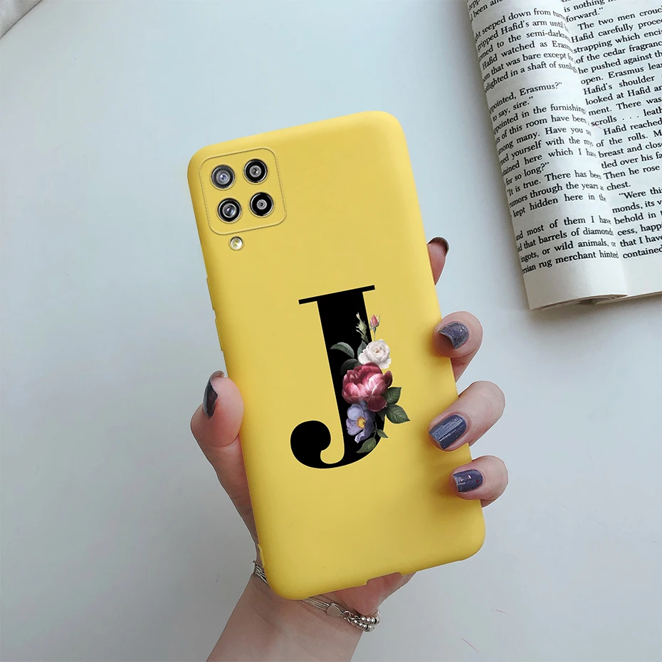 Elegant Letter Flower Soft Silicone Phone Case