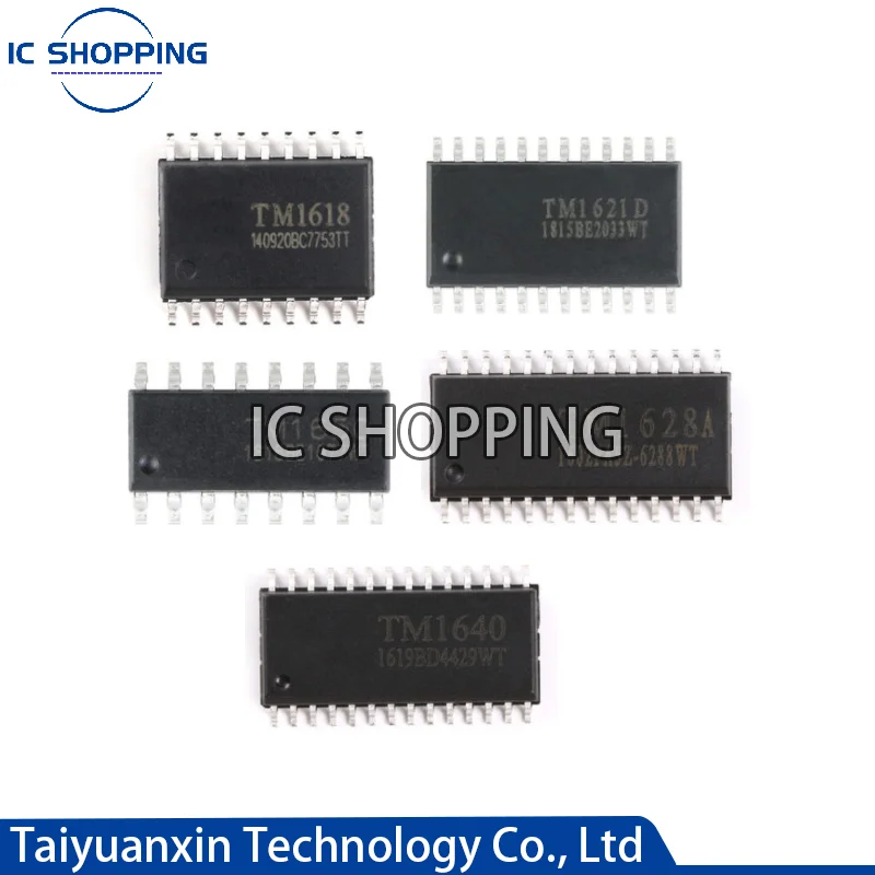 10 шт. новинка и оригинал TM1618 TM1637 TM1621D TM1620B TM1650 TM1621C TM1628 TM1640 SOP16 SOP18 SO20 SOP24 SOP28 |