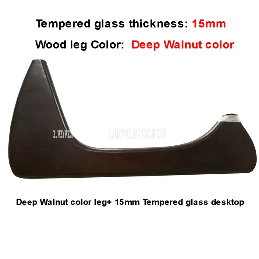 15mm DeepWalnut Нордический треугольный чайный столик, креативный маленький стол из закаленного стекла, твердая деревянная ножка, стол для гостиной, современная модная мебель для дома - Цвет: 15mm DeepWalnut