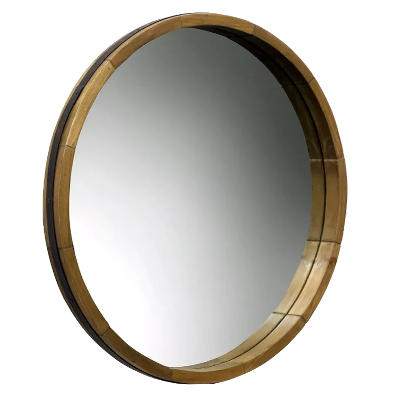 solid wood framed antique retro round wall hanging mirrorDecorative