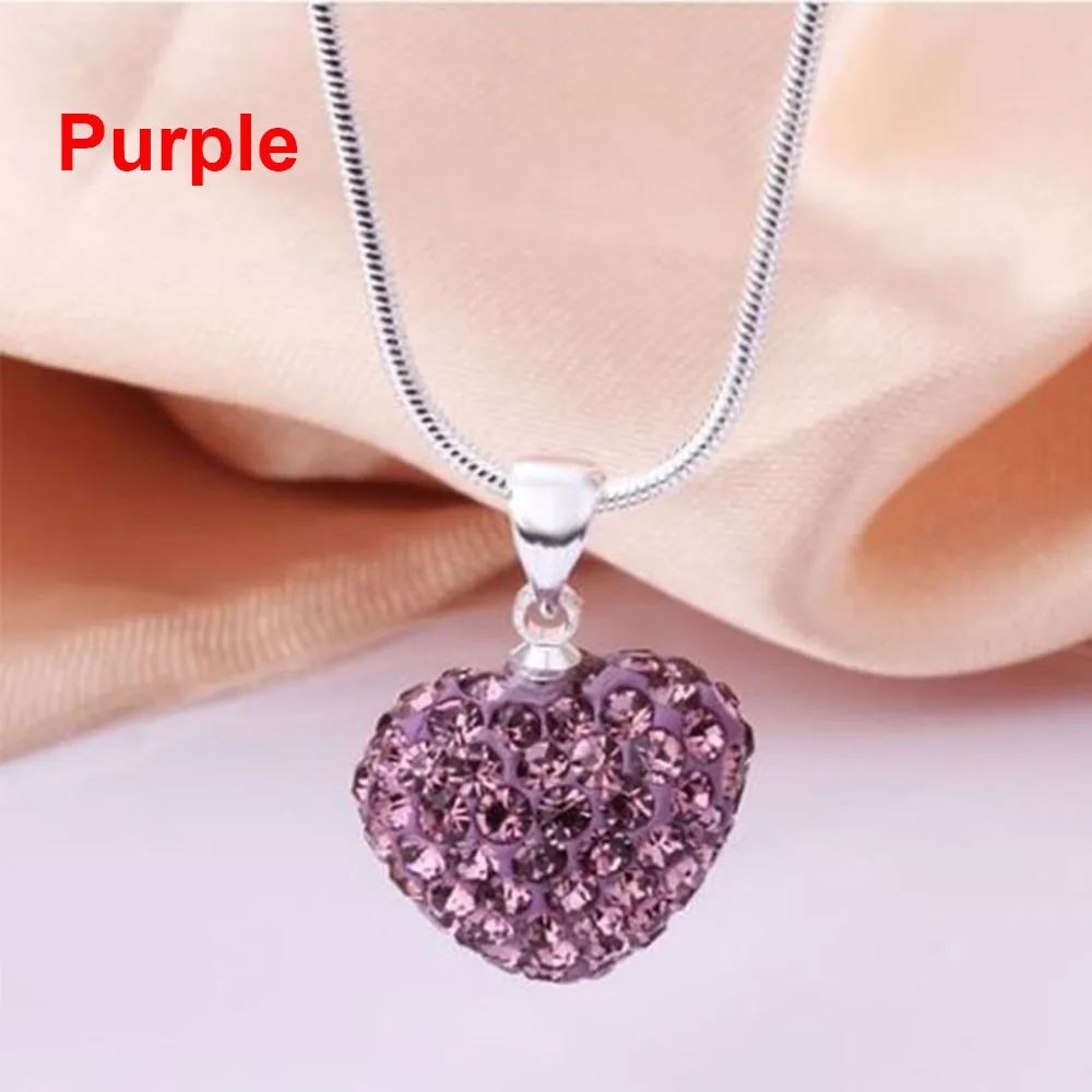 purple 2 Браслет с сердцем из опала рок натуральный кварцевый кристалл для лечения чакра камень кулон ожерелье ювелирные изделия - Окраска металла: purple 2