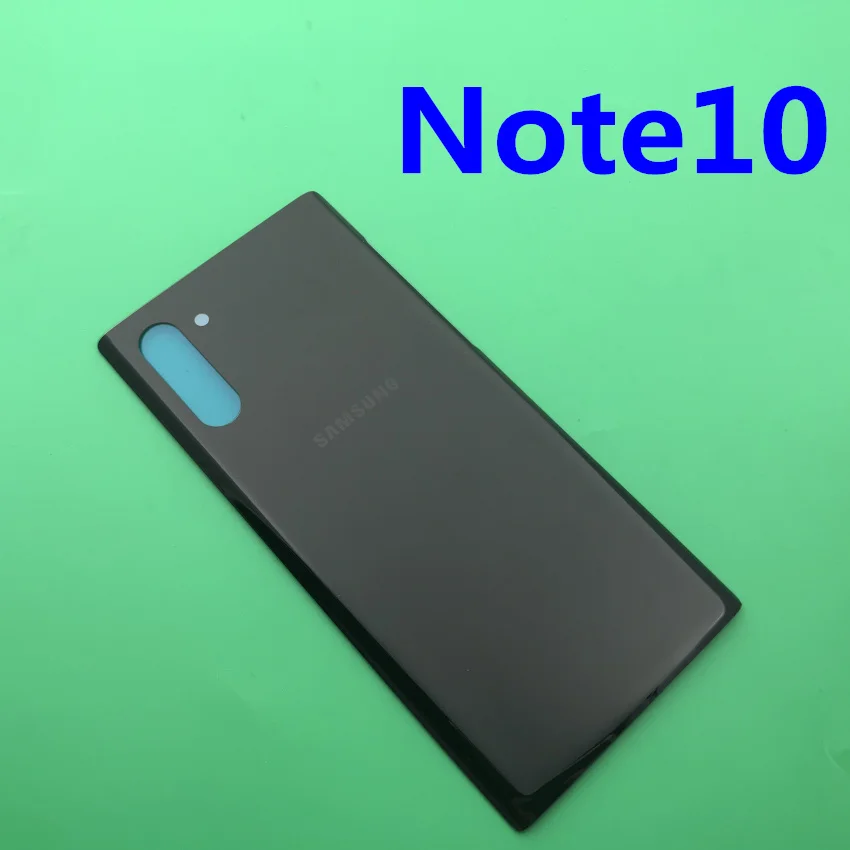Чехол для задней батареи samsung для samsung Galaxy Note 10 N970 Note 10 plus N975 NOTE10 задний стеклянный чехол - Цвет: Note10 black