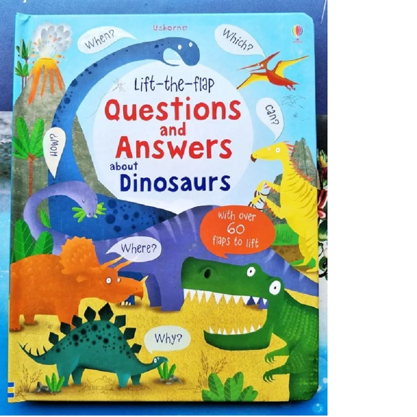 Usborne lift the flap вопросы и ответы о динозаврах английские образовательные книги для