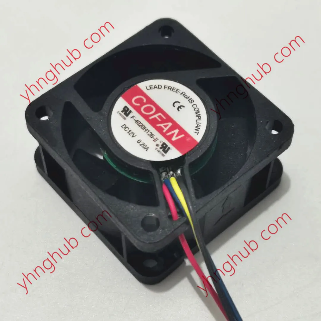 Cofan F4020h12b-ii dc 12v 0.20a 40x40x20 mm Ventilador de Refrigeração do Servidor de Fios