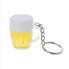 squishy kawaii Simulation Beer Mug Pendant Beer Keychain Gift Creative Beer Cups Keychain Mini Wine Glass phone strap