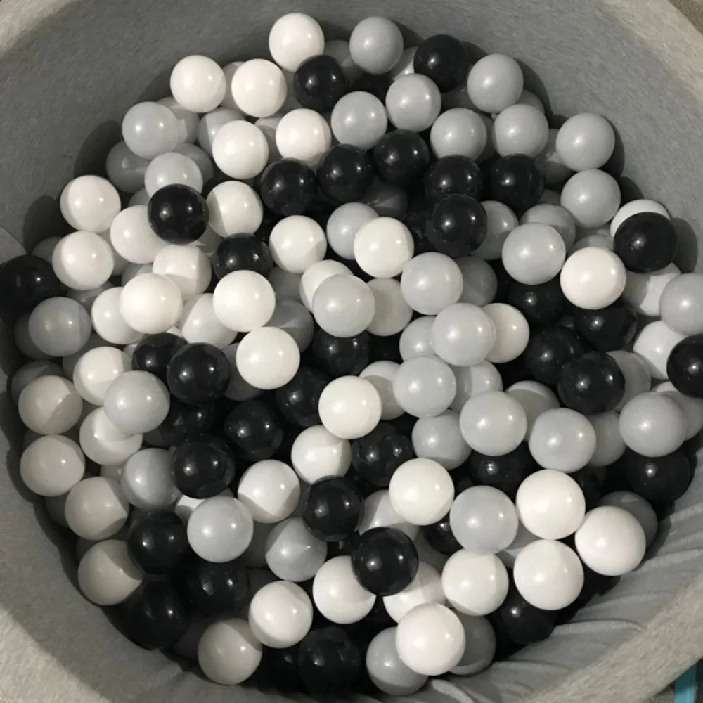 Ocean Ball Pool 50Pcs 7CM Baby Safe PE Anti Stress For Pit Fashion Black Grey White Inflatable Balls Sport Game Toy For Kid Gift