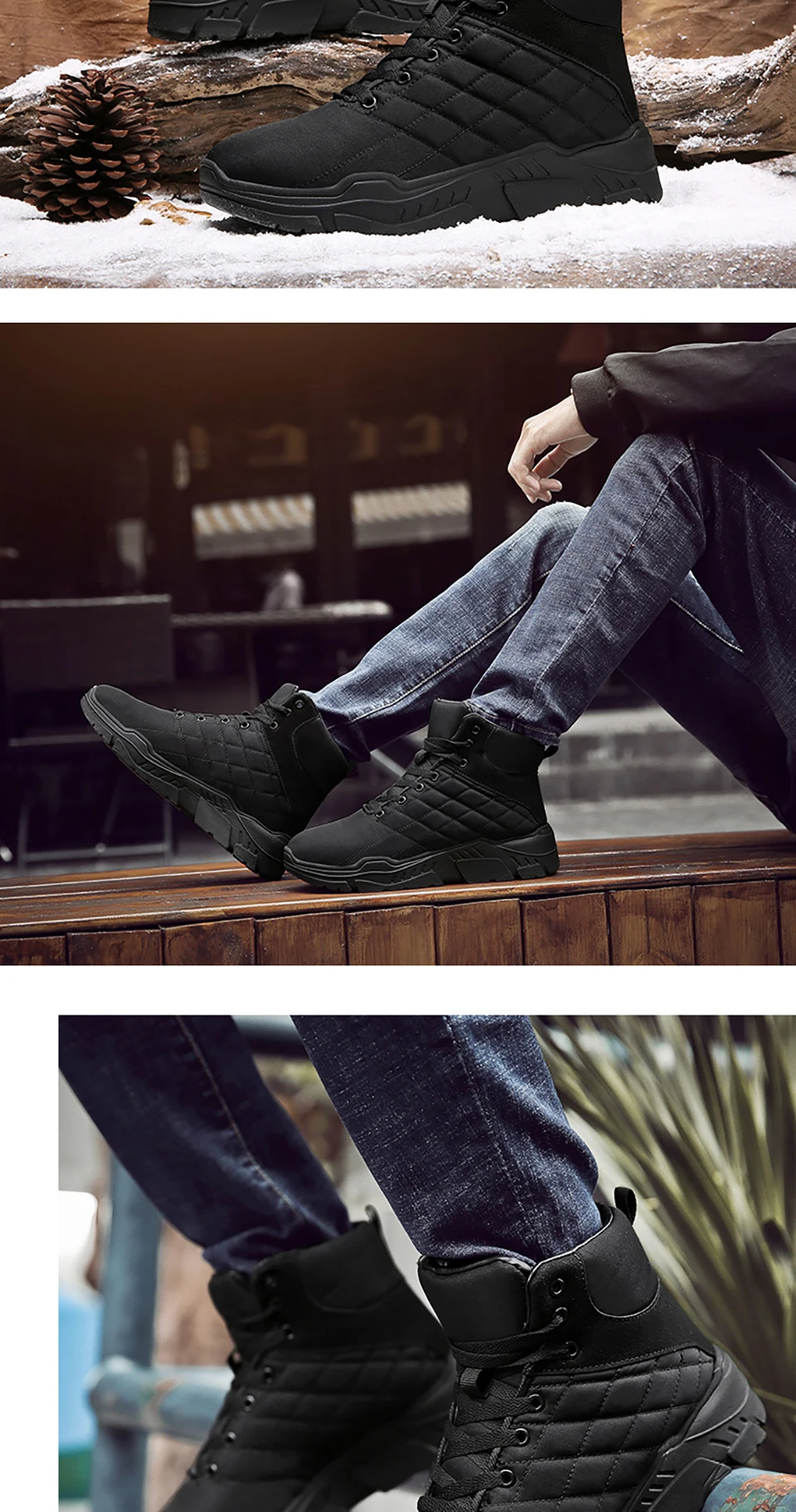 39-46 boots winter warm Non-Slip Comfortable winter men shoes#NX1820