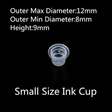 1000Pcs /Bag Disposable Ink Cups White Plastic Tattoo Ink Holders Small Size Eyebrow Tattooing Makeup Accessories Supply Tools